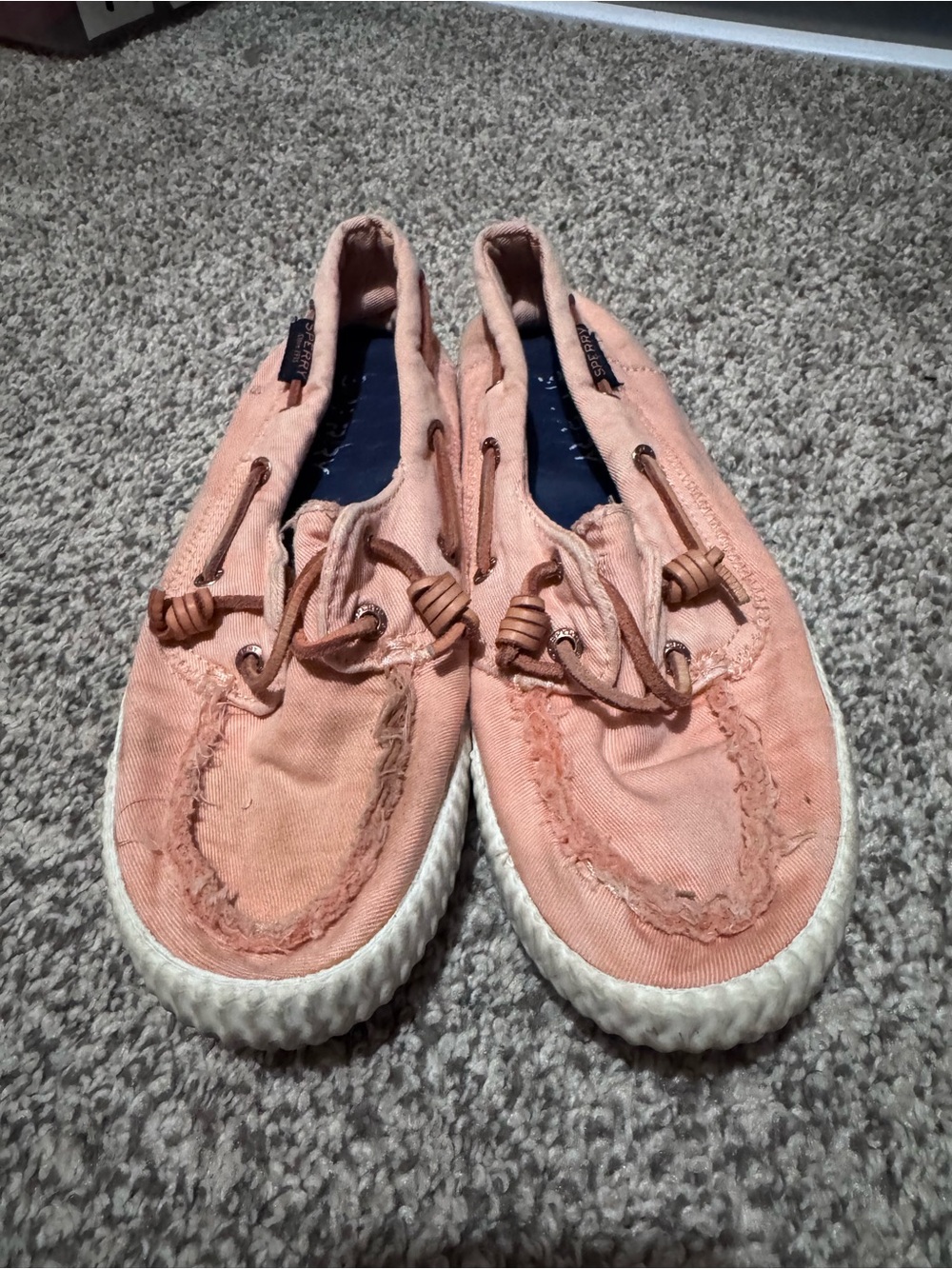 Sperry Kids Peach Canvas Slip-On Sneakers
